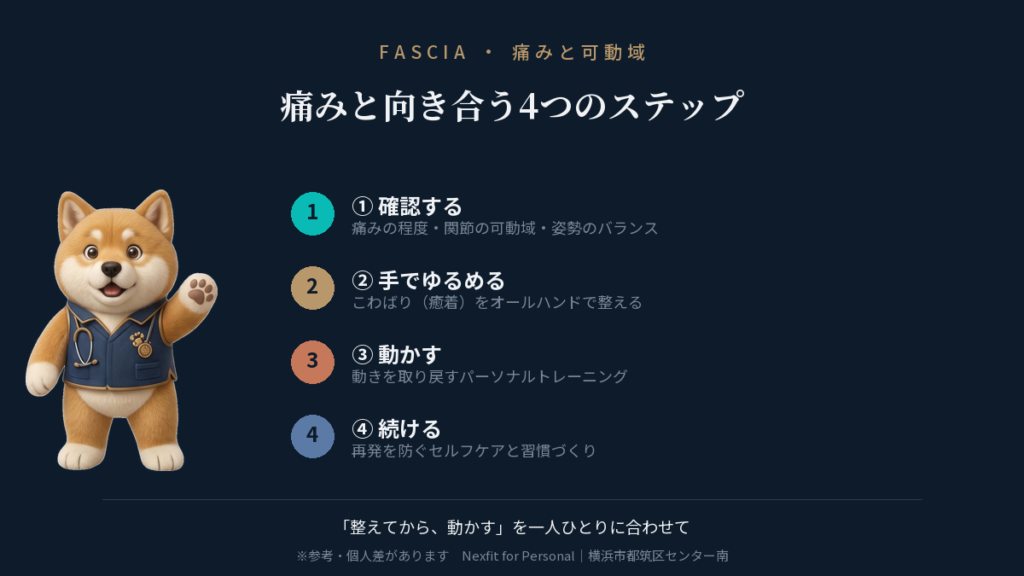 肩・首・腰の痛みと筋膜｜整えてから動かすケア｜横浜市都筑区センター南